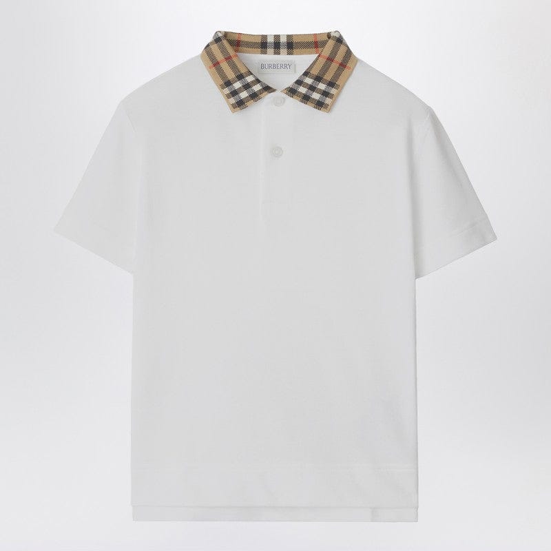 Shirts & Tops Burberry - White polo shirt with Check-pattern collar - 14 Y Brand