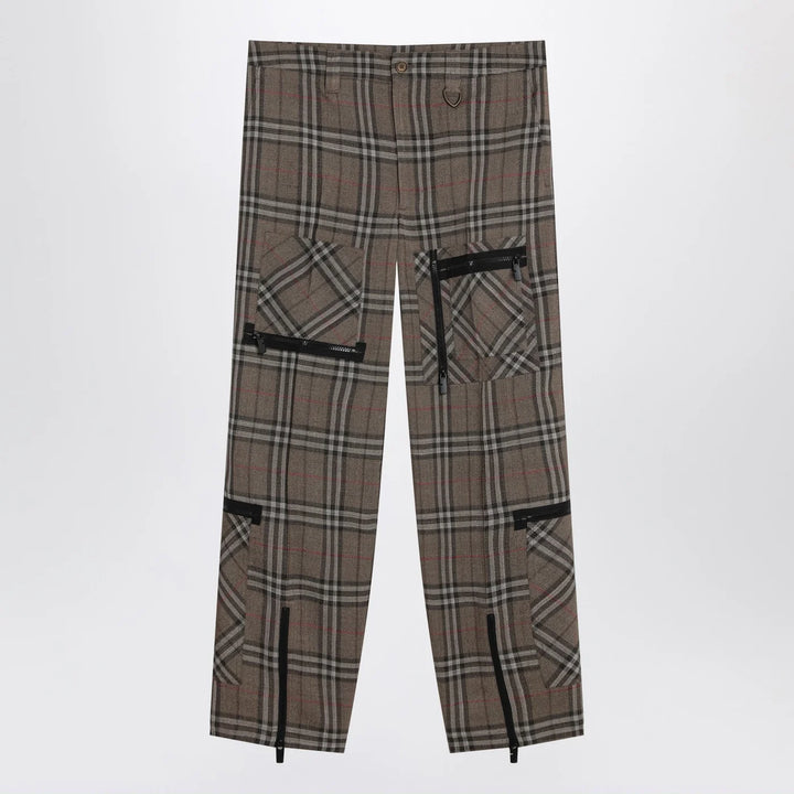 Burberry - Cargo pants check pattern in silk blend