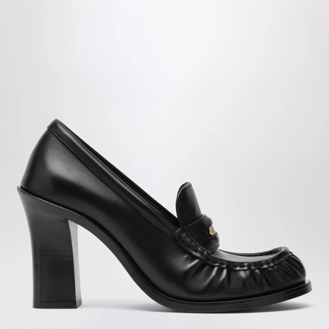 Burberry - Cadet black leather loafers with heel
