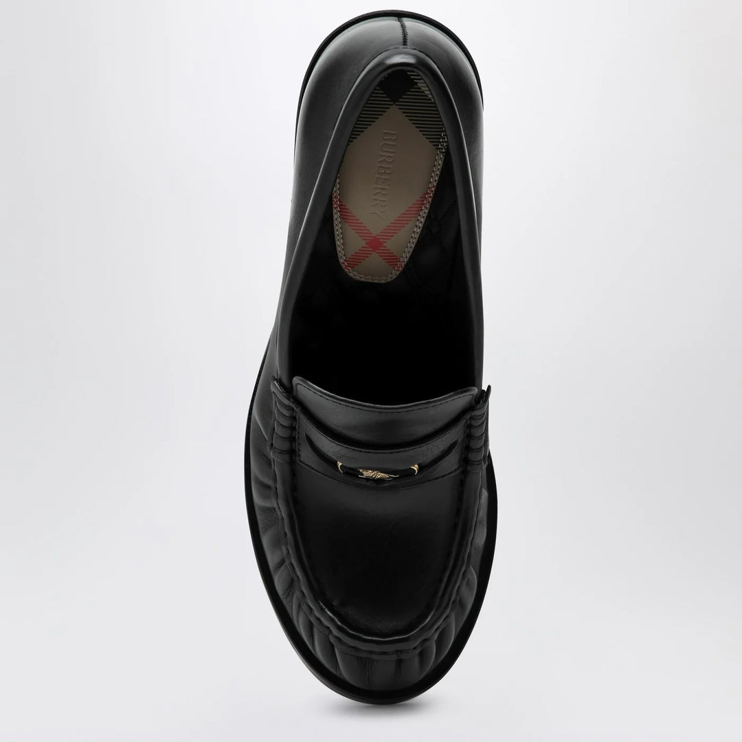Burberry - Cadet black leather loafers with heel
