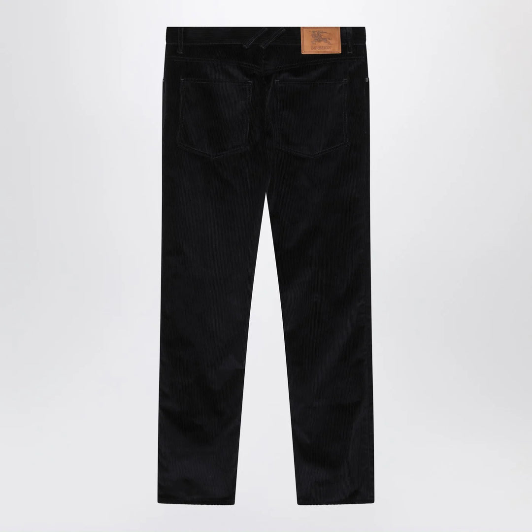 Burberry - Dark blue cotton corduroy trousers