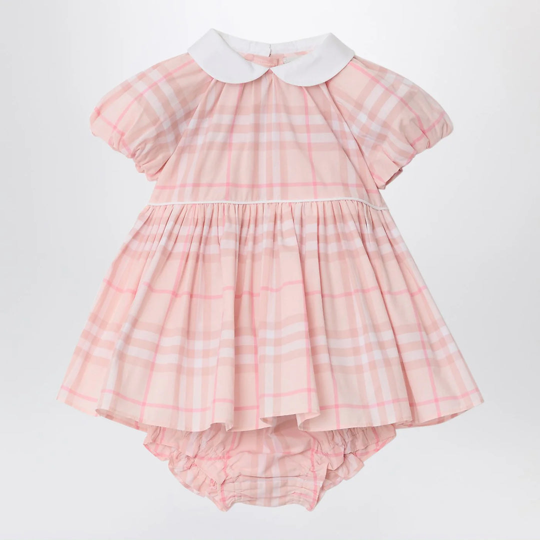 Burberry - Pink dress and bloomer shorts set with Check pattern