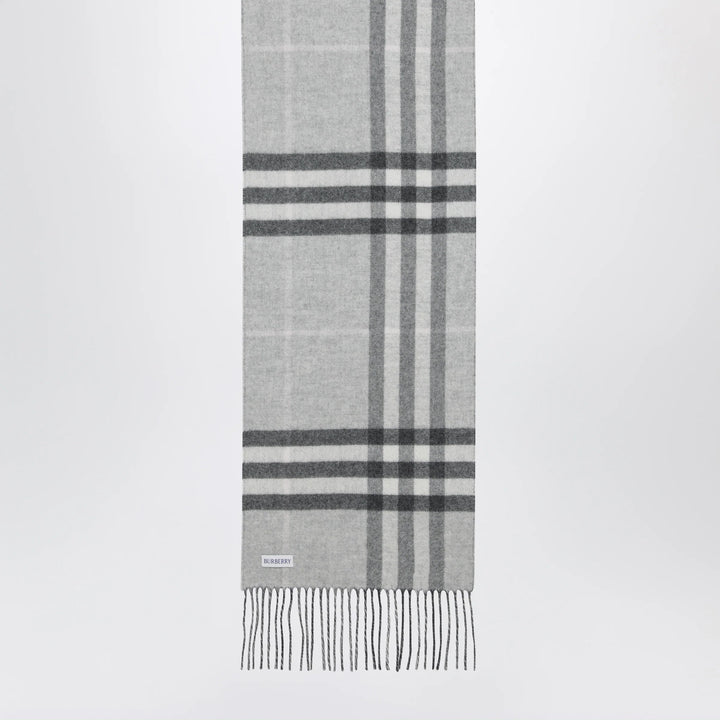 Burberry - Reversible Check cashmere scarf with EKD in grey
