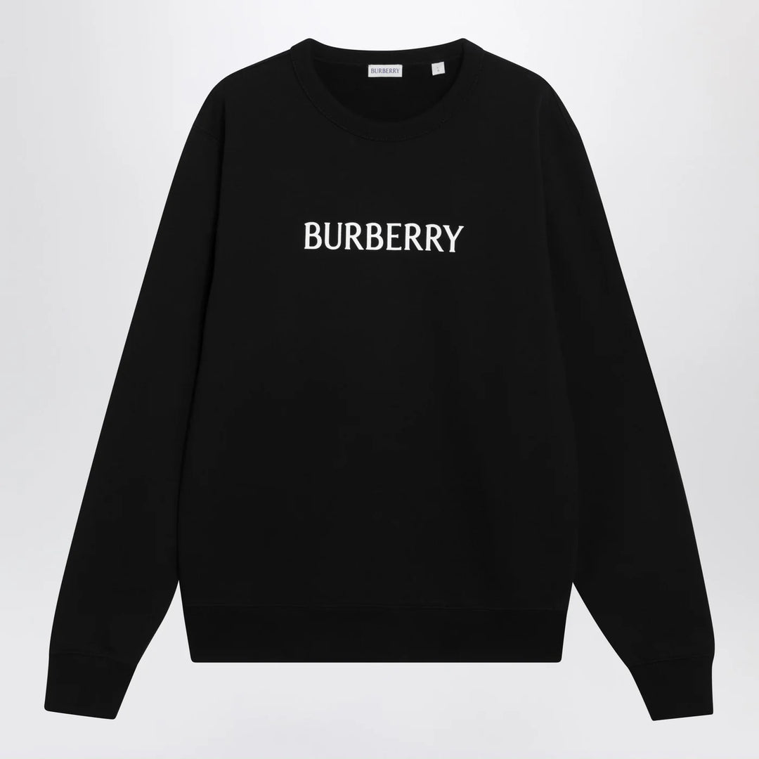 Burberry - Black slim cotton terry-effect sweatshirt