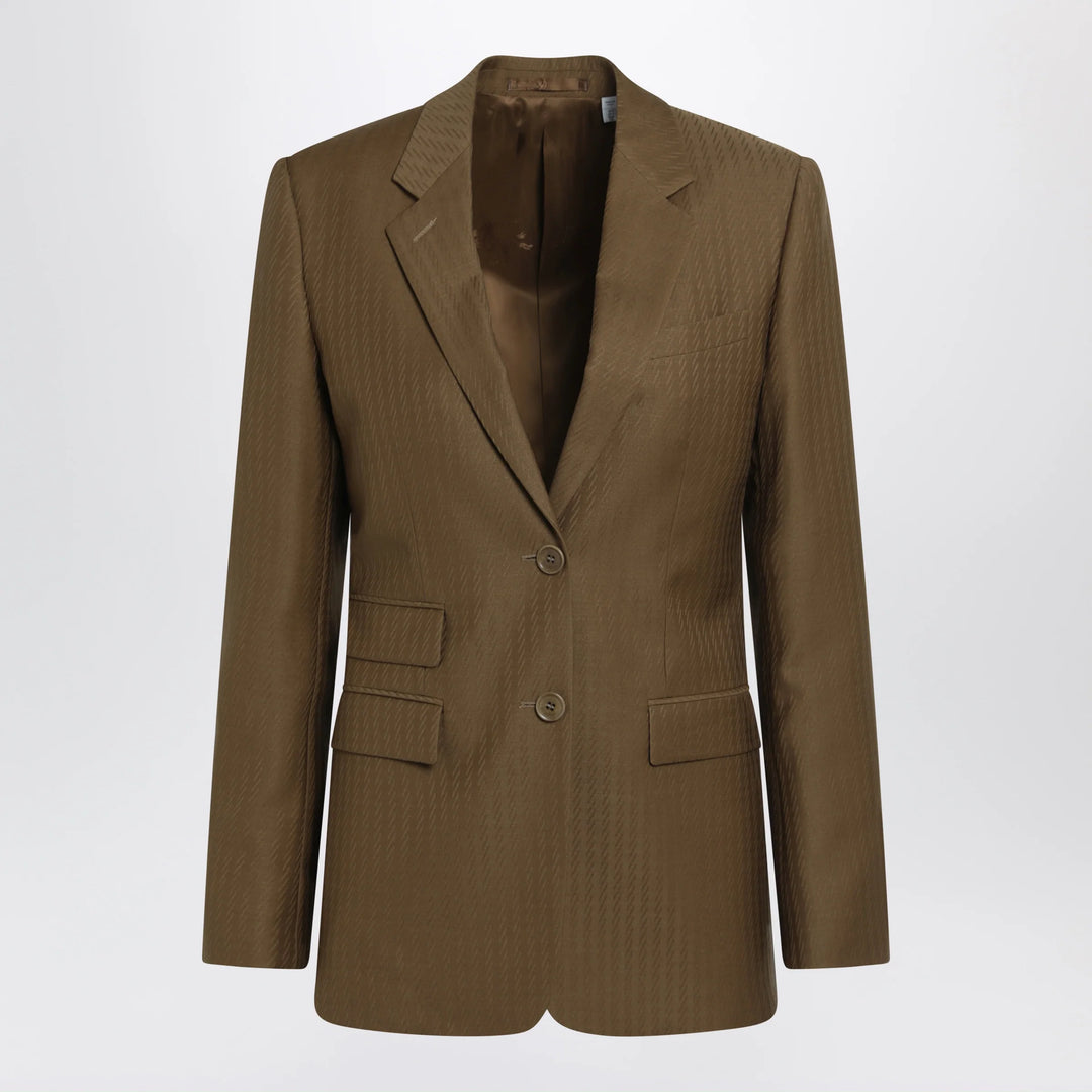Burberry - Tailored single-breasted wool and mohair brown jacket