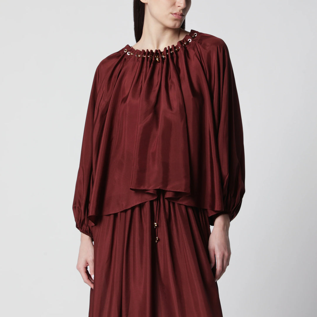 ZIMMERMANN - Aster ruched blouse in Merlot
