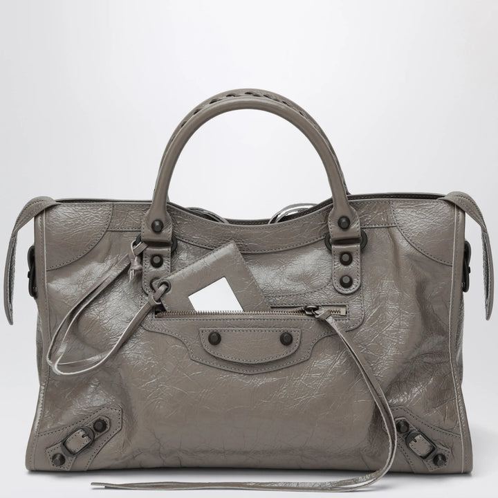 Balenciaga - Le City medium handbag in dark walnut leather