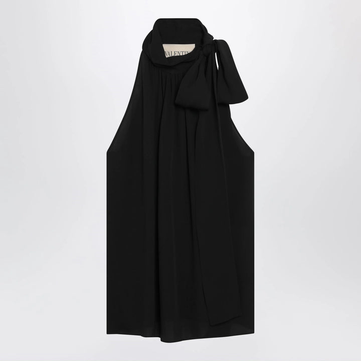 Valentino - Black silk top with neck bow