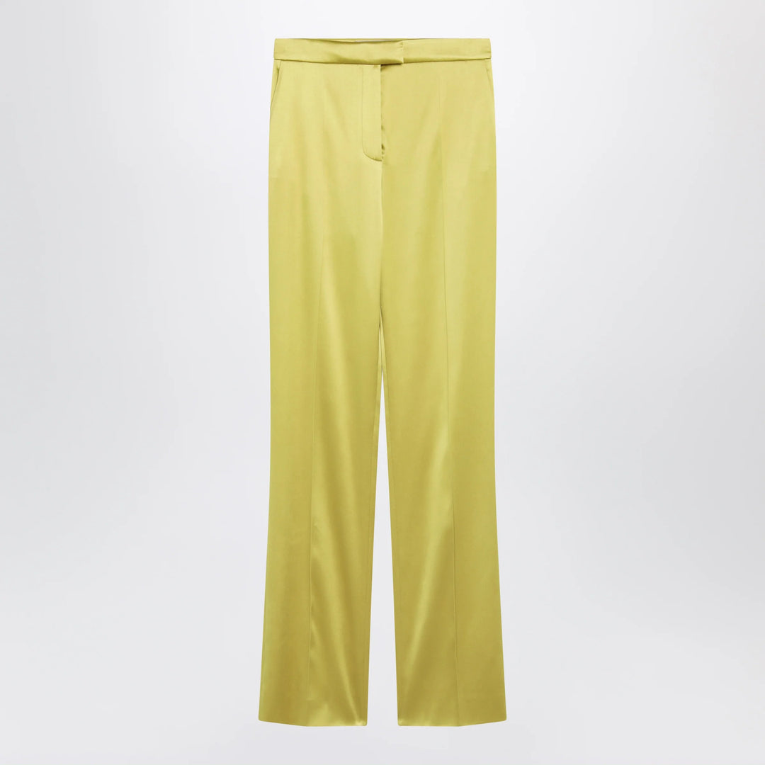 Valentino - Avocado-colored trousers in shiny silk blend