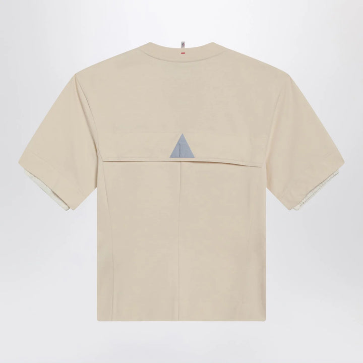 Moncler Grenoble - White cotton-blend T-shirt with logo patch
