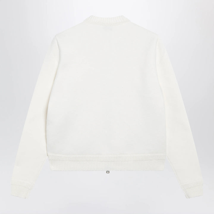 Moncler - White padded zip-up sweatshirt