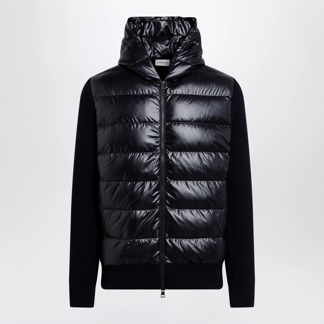 Moncler - Blue padded wool zip-up hoodie