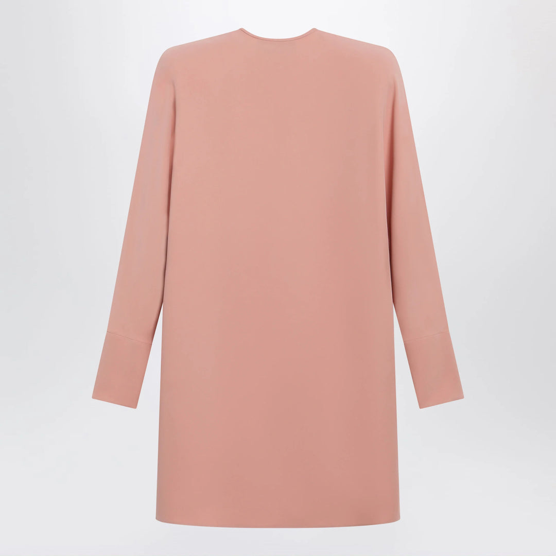 Valentino - Pink silk short dress with embroidered bows