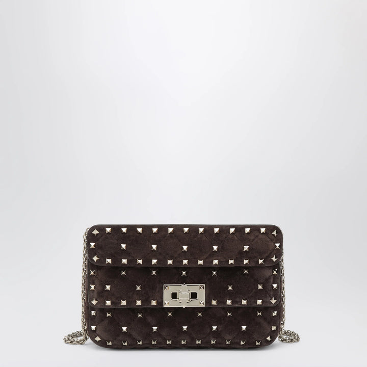 Valentino Garavani - Rockstud Spike bag in brown suede
