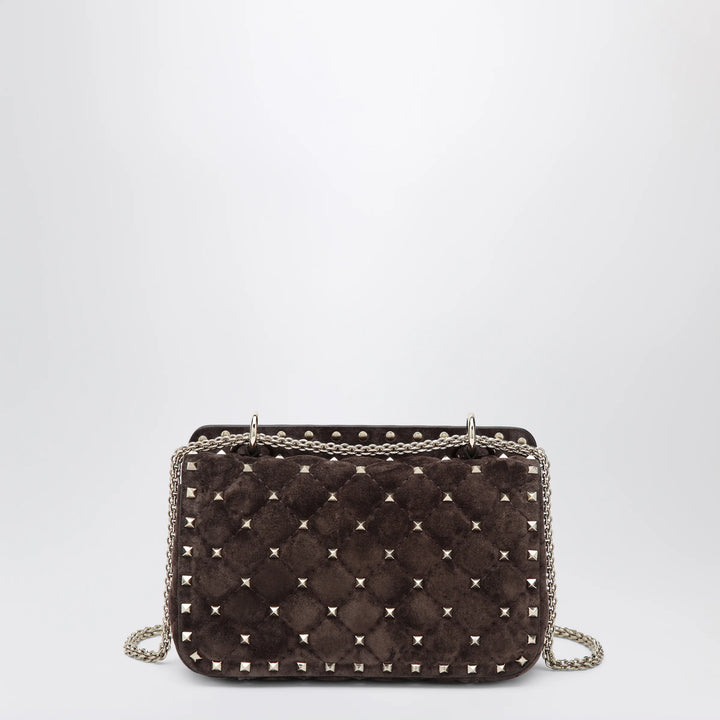 Valentino Garavani - Rockstud Spike bag in brown suede