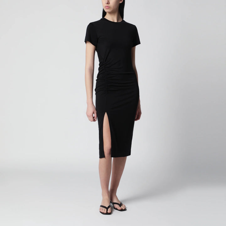 ANINE BING - Vida midi dress in stretch jersey black