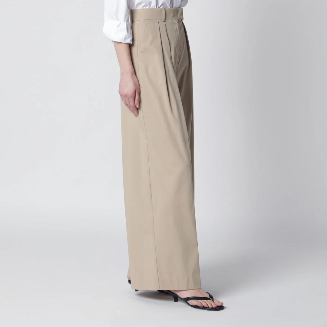 ANINE BING - Beige Lou trousers with pleats