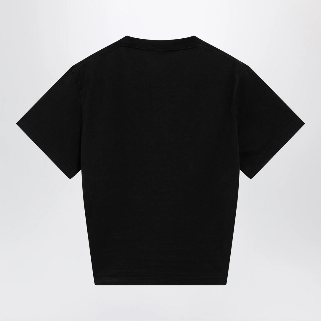 Balenciaga - Black cropped T-shirt with logo print
