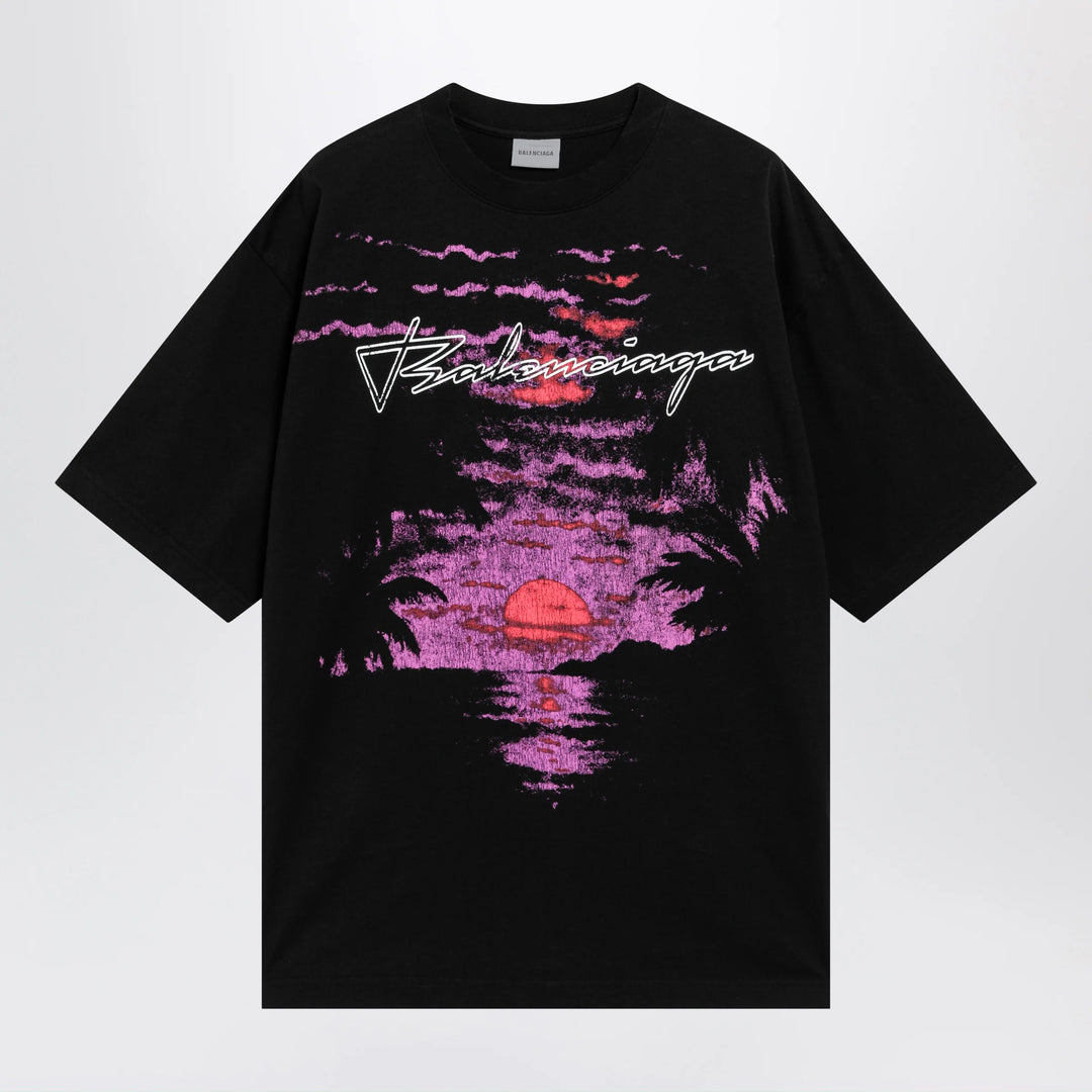 Balenciaga - Dream T-shirt in black cotton jersey
