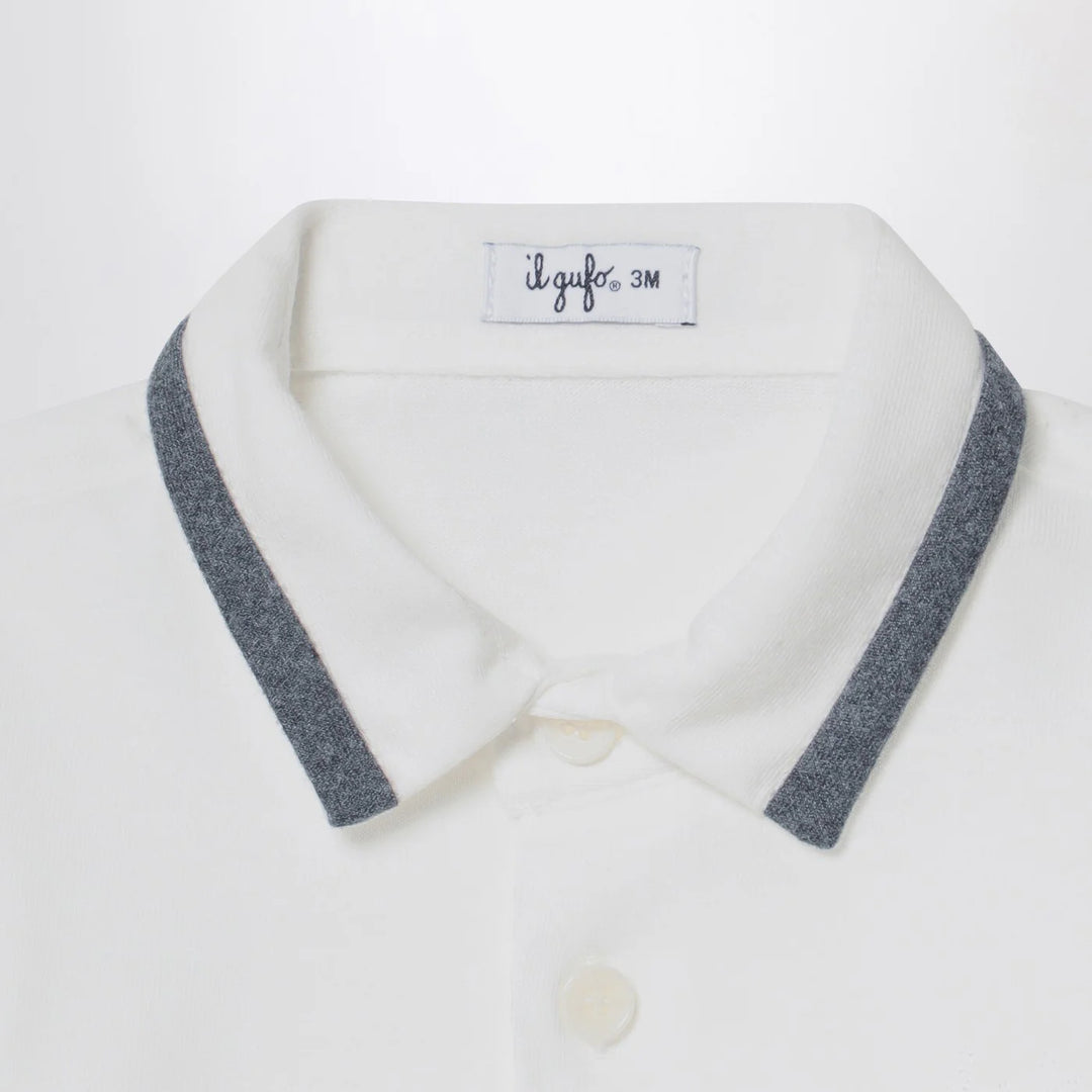 Il Gufo - Milk-white cotton shirt bodysuit