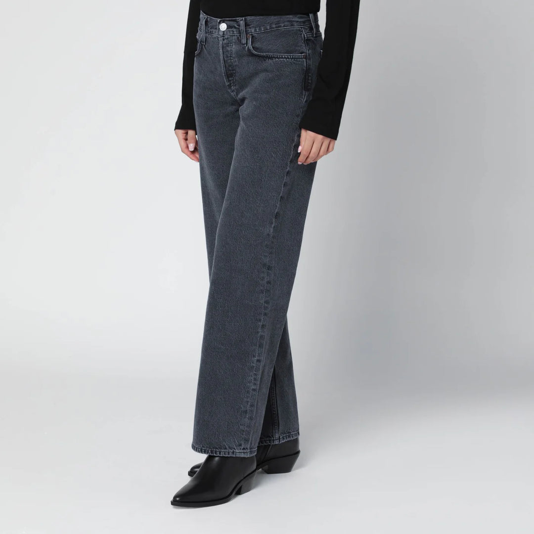 AGOLDE - Black faded-effect jeans