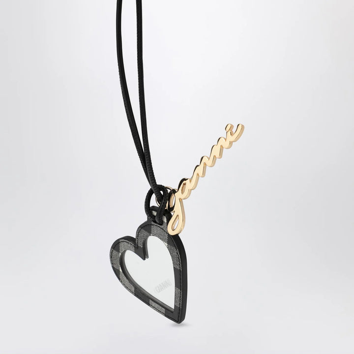GANNI - Heart-shaped mirror Bou black
