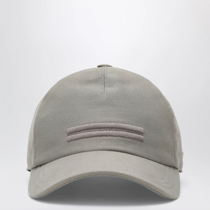 ZEGNA - Taupe cotton baseball cap Brand Hats S