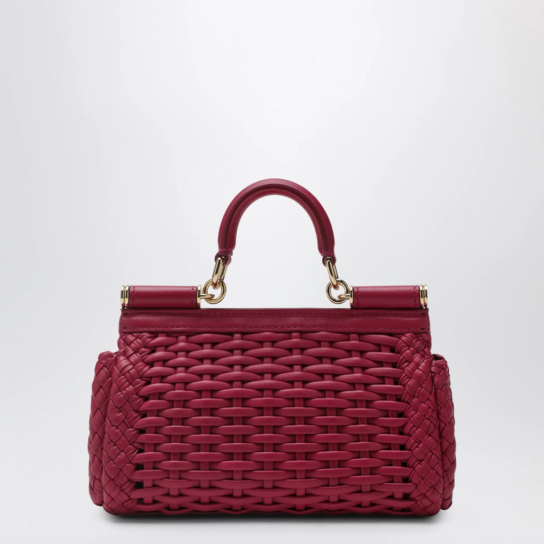 Dolce&amp;Gabbana - Sicily mini woven nappa leather bag in hibiscus