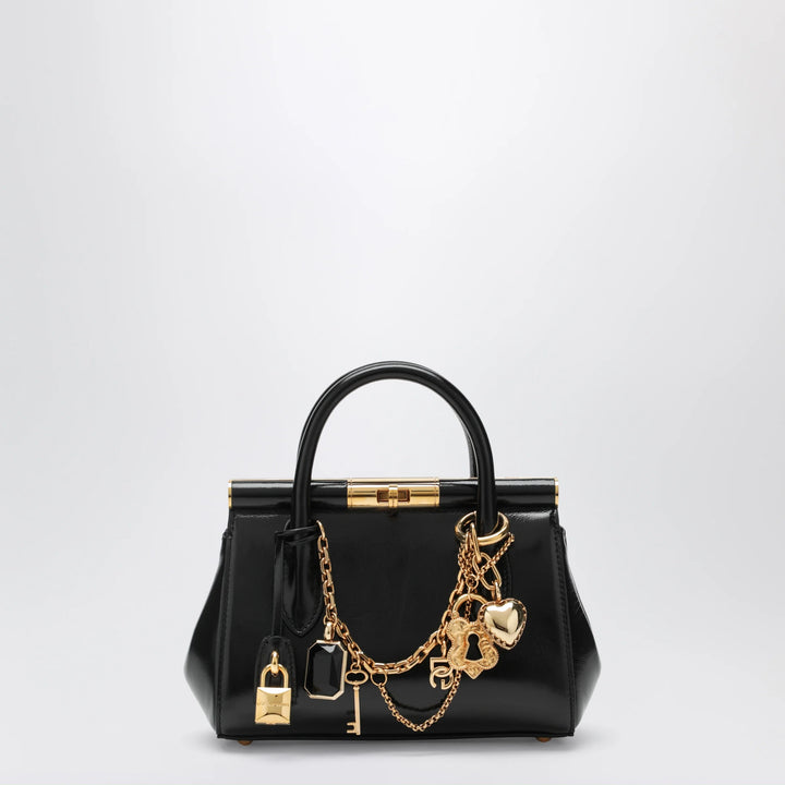 Dolce&amp;Gabbana - Marlene mini day handbag with charms in black calfskin