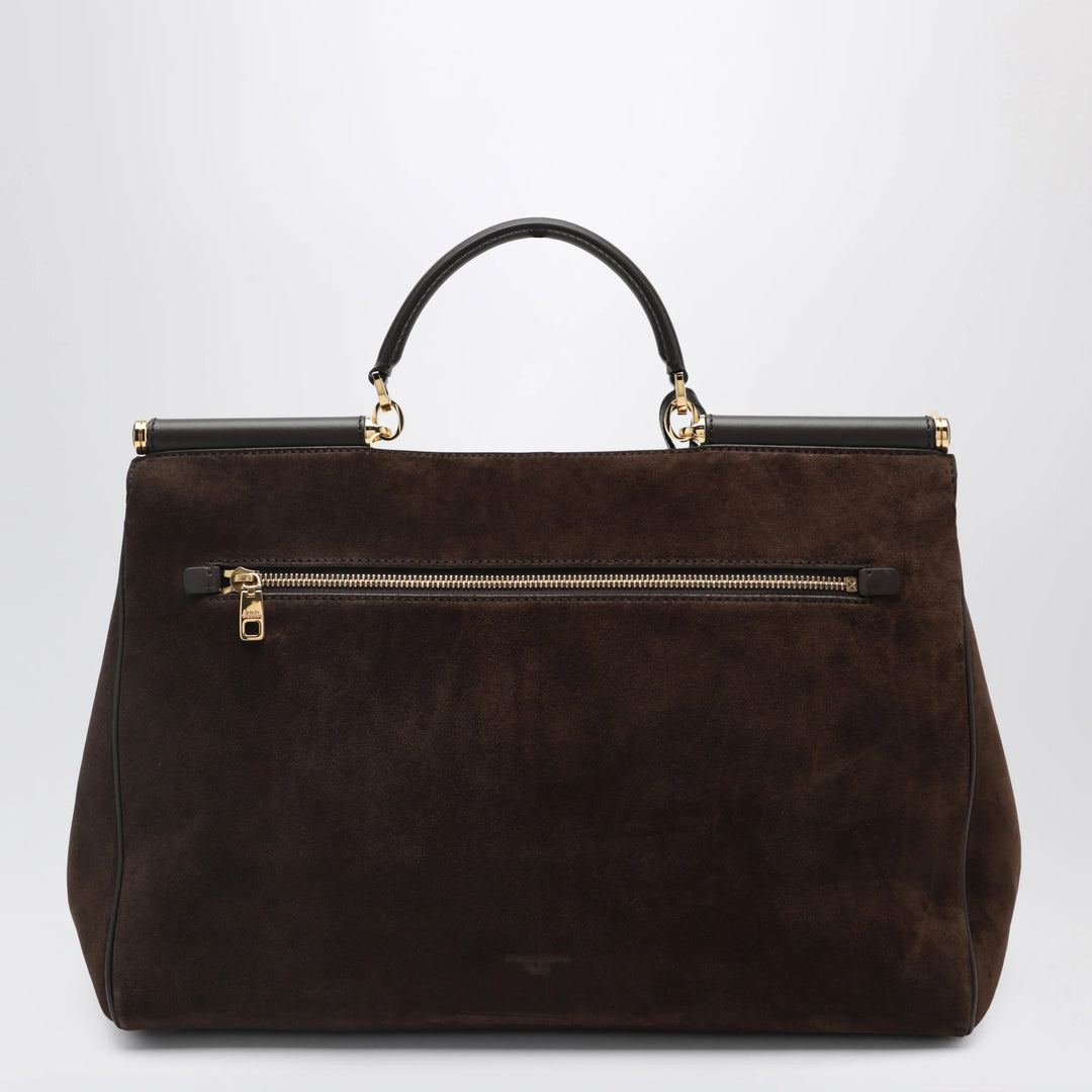Dolce&amp;Gabbana - My Sicily large ebony brown suede bag