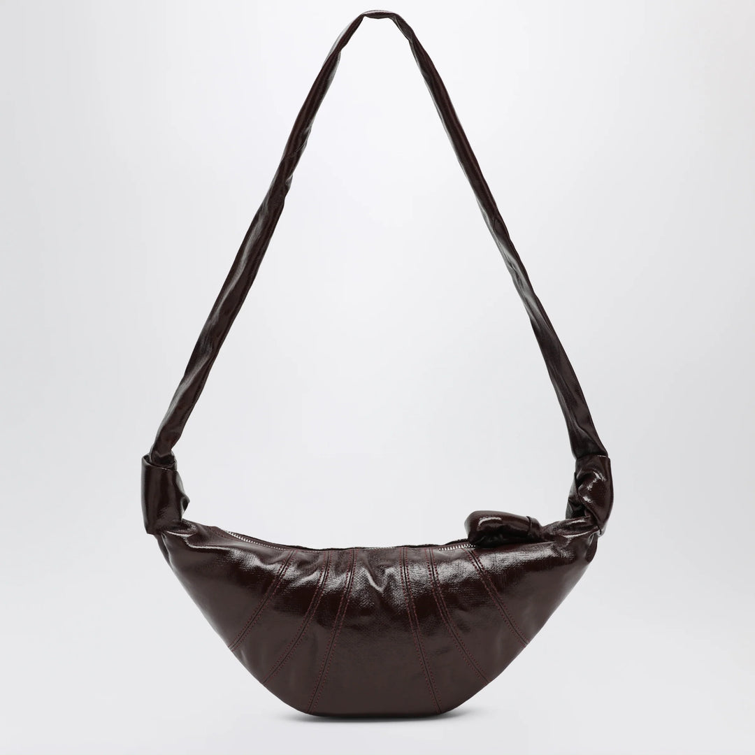 LEMAIRE - Small Croissant bag in brown coated cotton