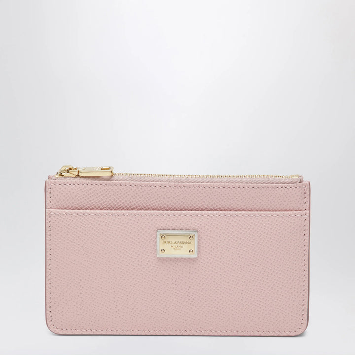 Dolce&amp;Gabbana - Dauphine calfskin card holder in nude pink