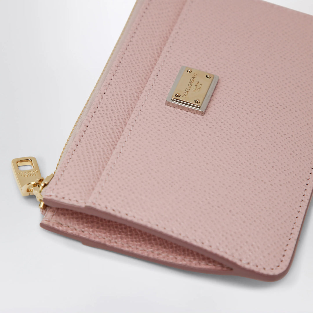 Dolce&amp;Gabbana - Dauphine calfskin card holder in nude pink