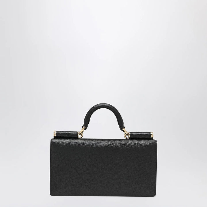 Dolce&amp;Gabbana - Mini Dauphine black leather bag with logo tag