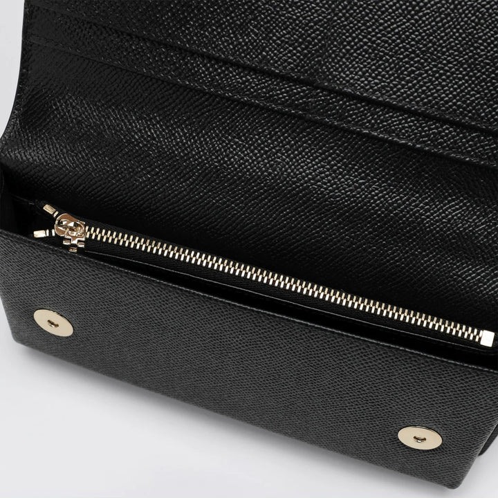 Dolce&amp;Gabbana - Mini Dauphine black leather bag with logo tag