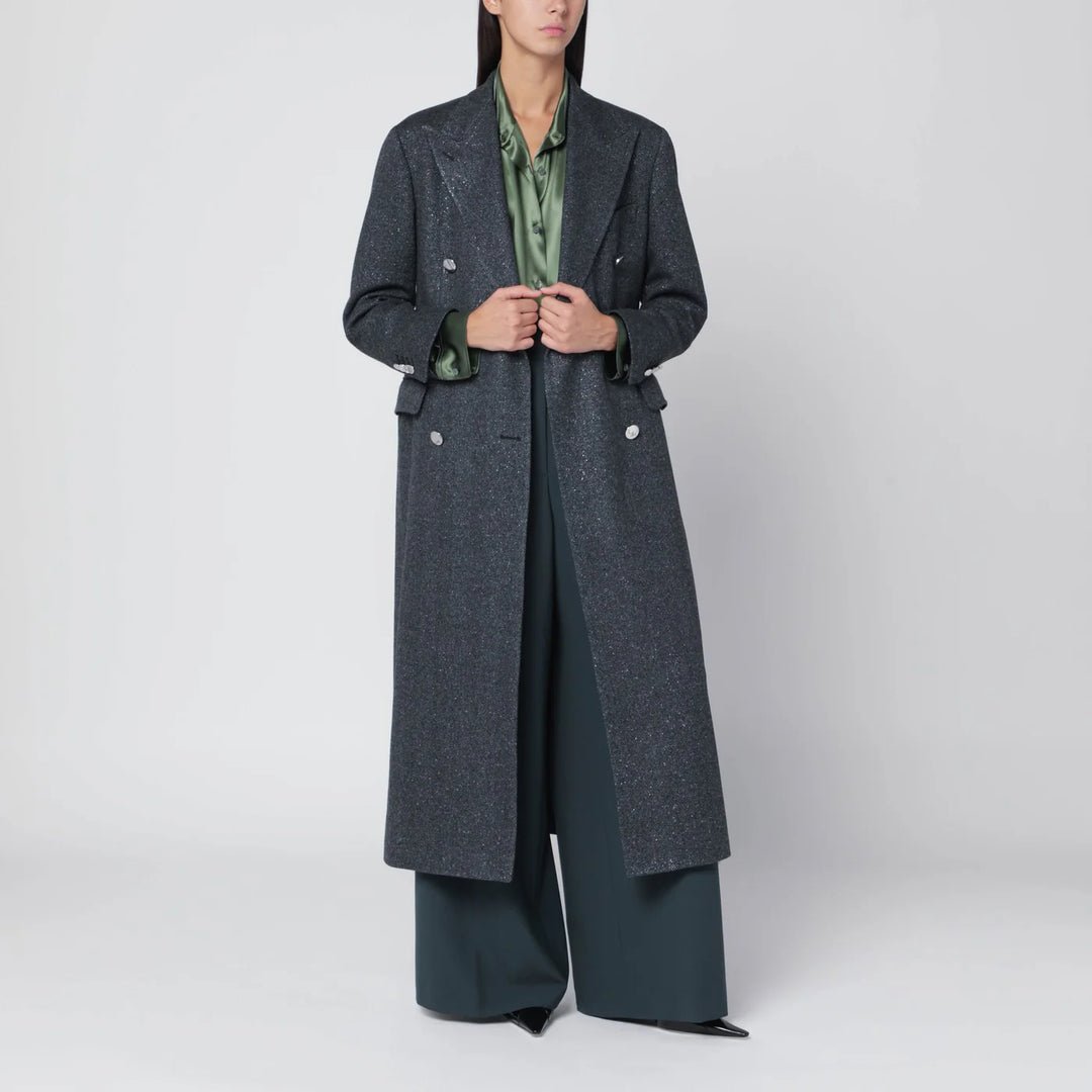 Tagliatore - Black houndstooth double-breasted coat