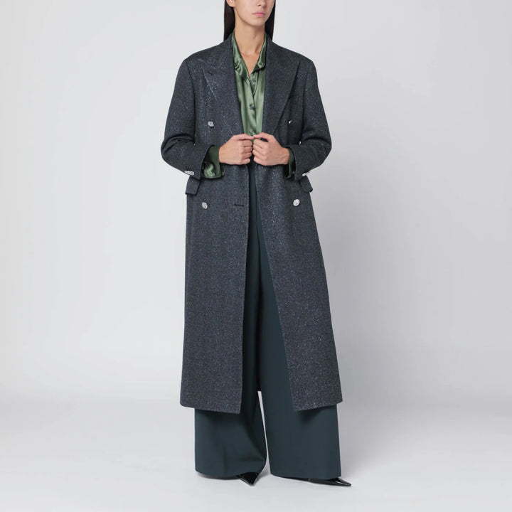 Tagliatore - Black houndstooth double-breasted coat