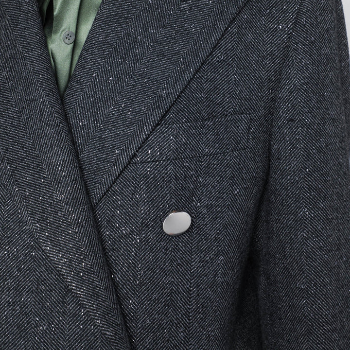 Tagliatore - Black houndstooth double-breasted coat