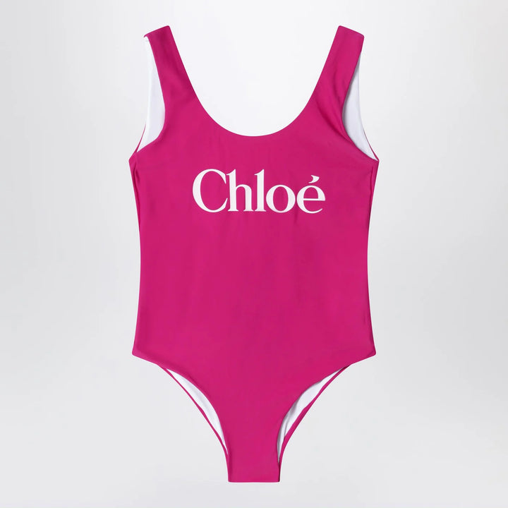 Chloé - Fuchsia swimsuit with logo