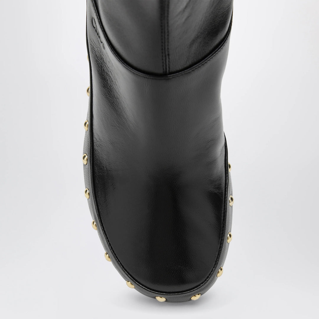 Chloé - Junie hammered leather ankle boots in black