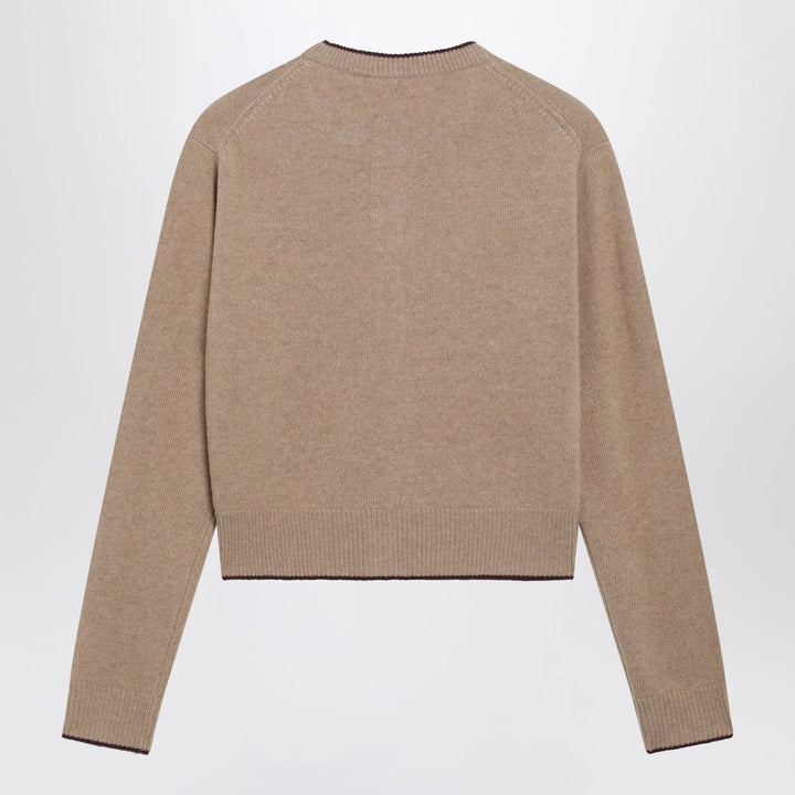 Chloé - Light Brown Wool and Cashmere Logo Cardigan
