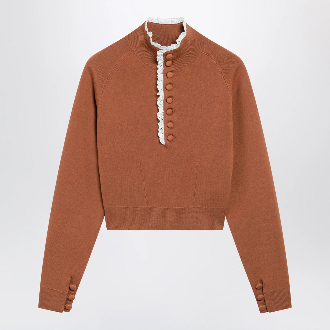 Chloé - Cognac-colored wool sweater