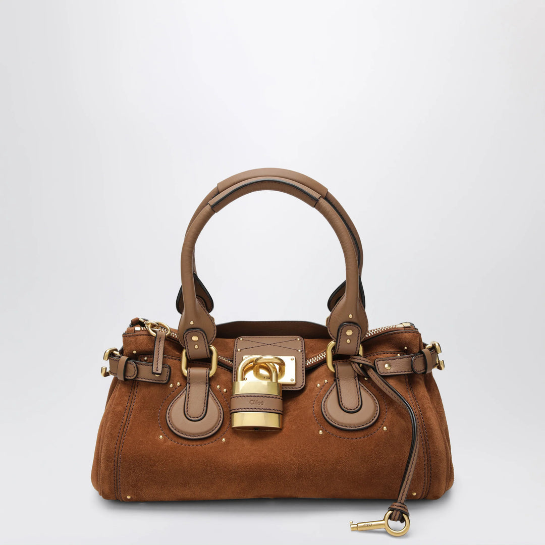 Chloé - Paddington suede calf leather bag in vintage brown