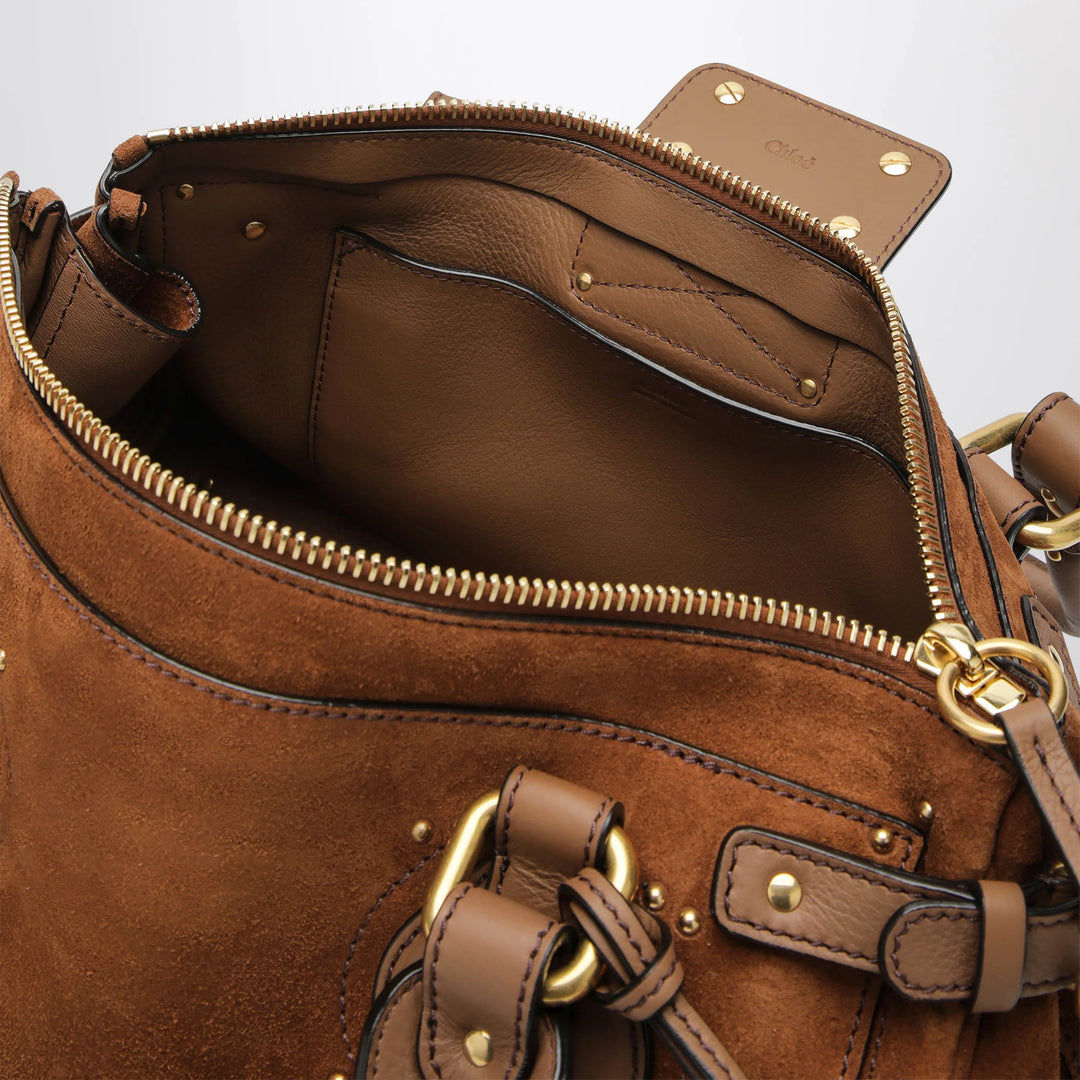 Chloé - Paddington suede calf leather bag in vintage brown