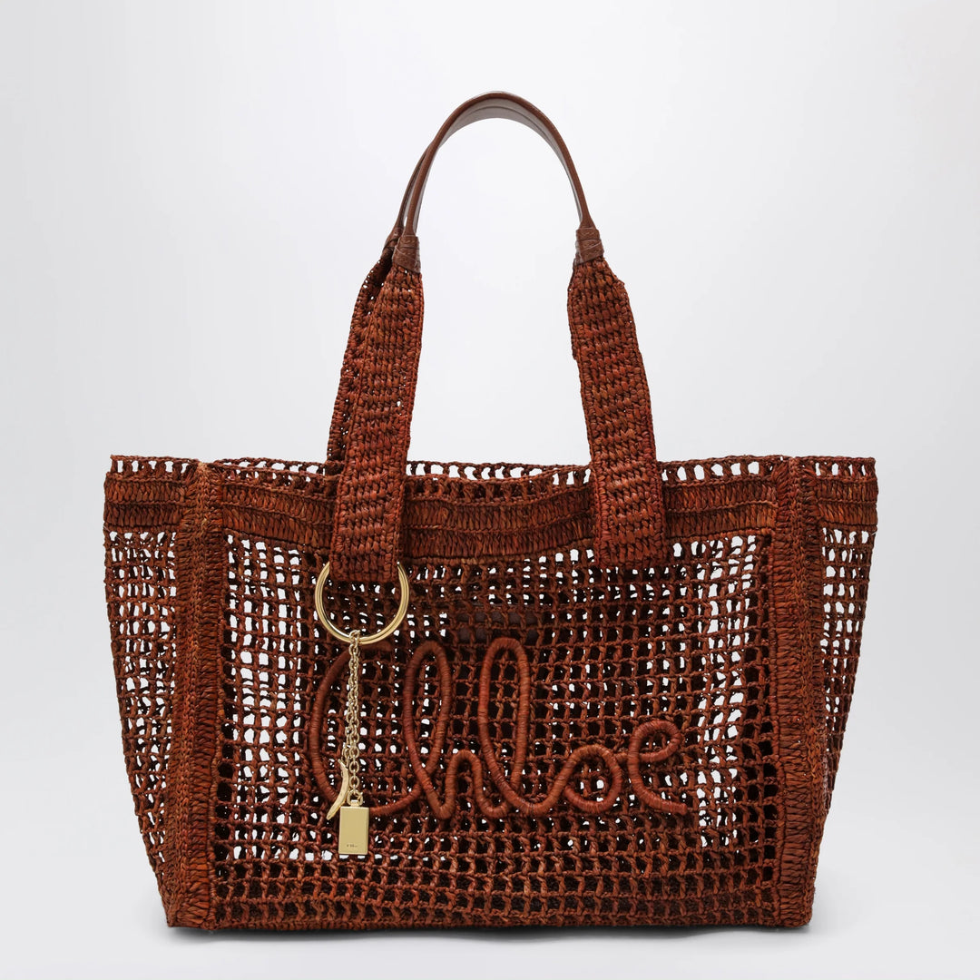 Chloé - East-West Summer Banana Summery brown raffia tote bag