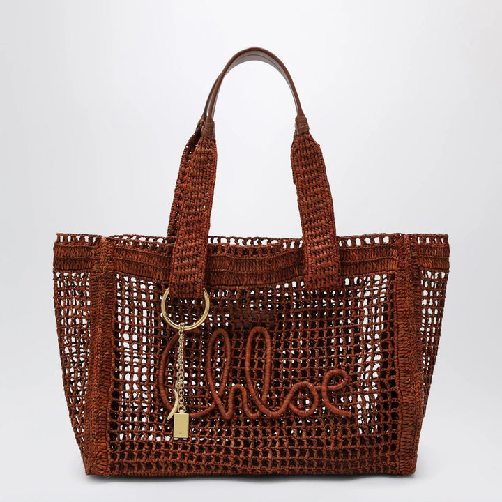 Chloé - East-West Summer Banana Summery brown raffia tote bag