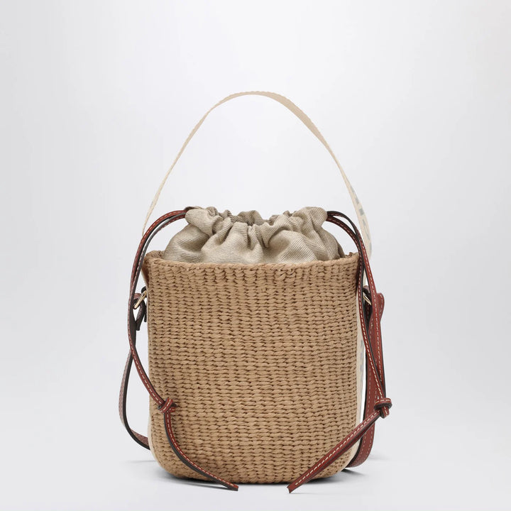 Chloé - Small Woody raffia bucket bag