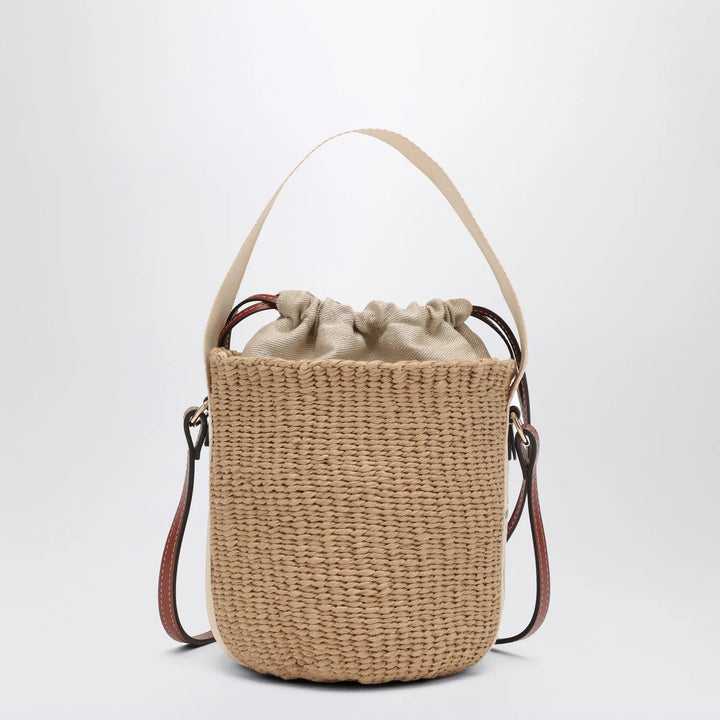 Chloé - Small Woody raffia bucket bag