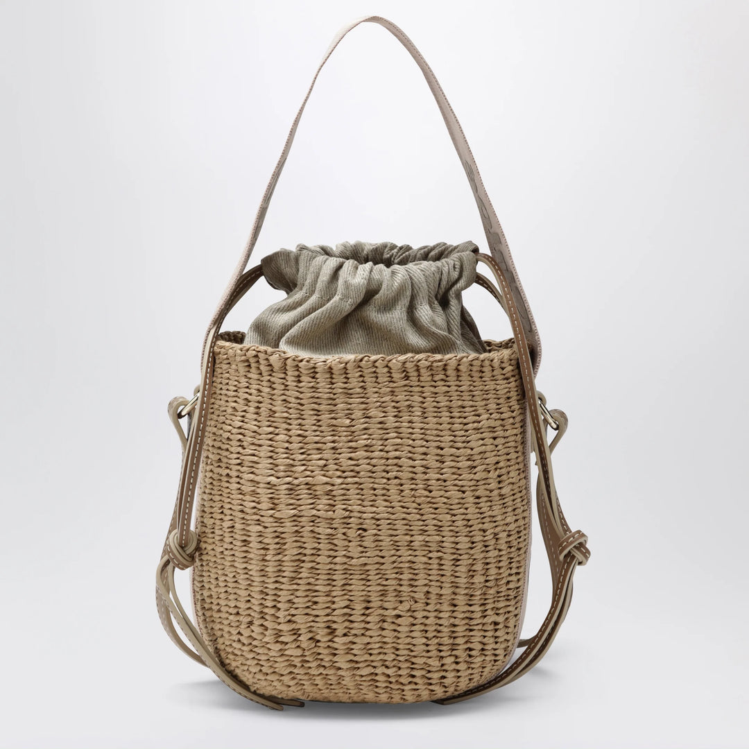 Chloé - Small Woody bucket bag in raffia