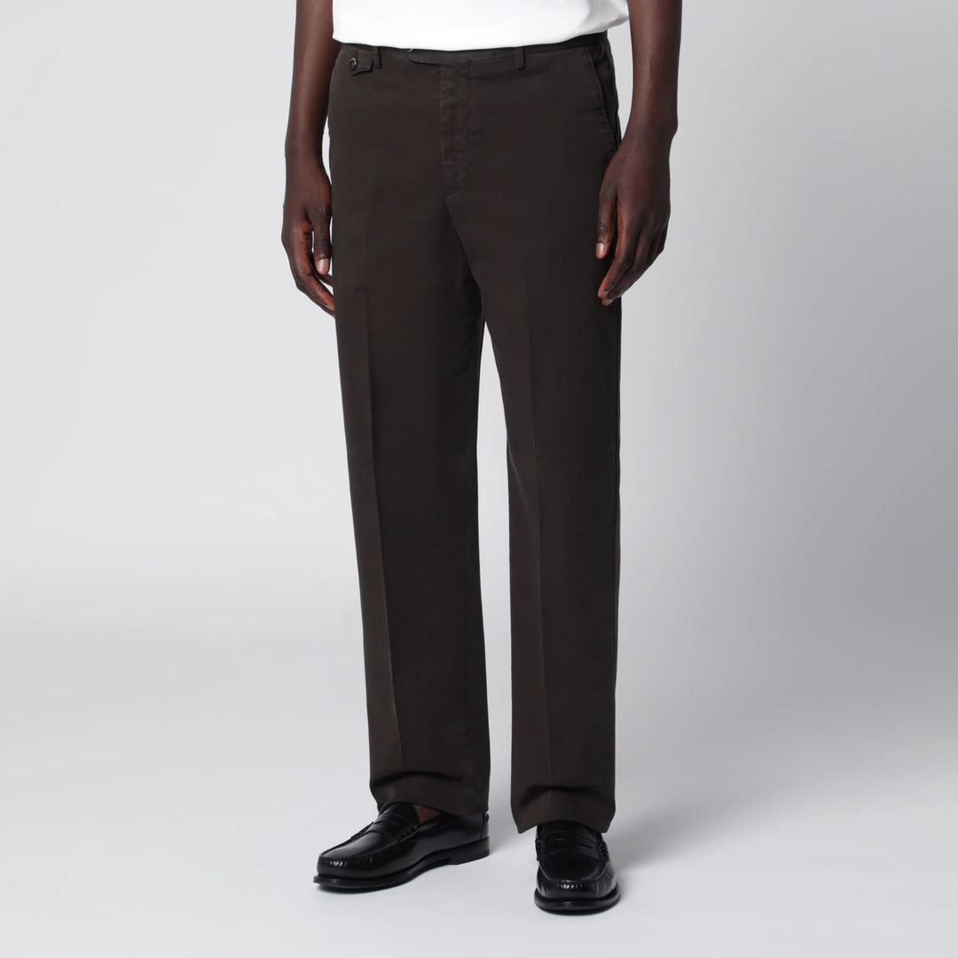 PT Torino - Dark Brown Cotton Trousers